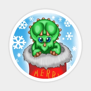 Christmas Triceratops Magnet